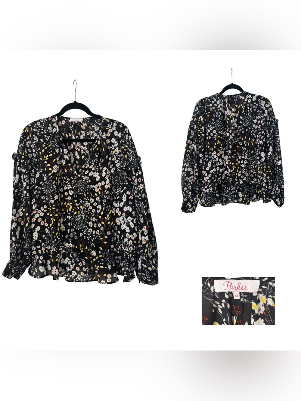 Parker Navy Floral Blouse